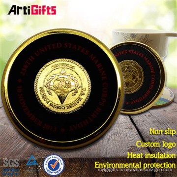 Manufactory Production customized round gold metal coaster